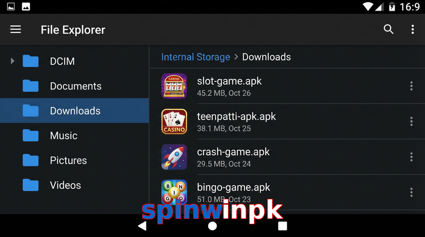 Main screen of Spinwinpk gameapk page for PK players
