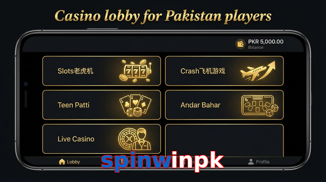 Lobby view of Spinwinpk for Pakistan users